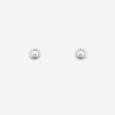 Paire de boucles d'oreilles Chopard Happy Diamonds en or blanc et diamants