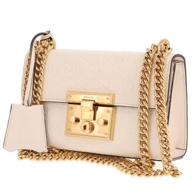 Borsa a tracolla Gucci  Padlock in pelle monogramma beige