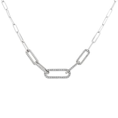 Collar Dinh Van con eslabones de oro blanco y diamantes