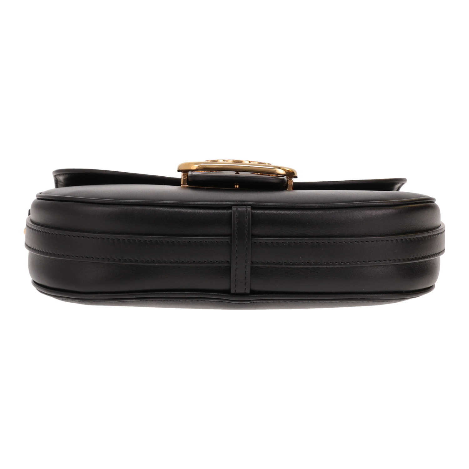 Celine Link Triomphe shoulder bag in smooth black leather - Detail D1