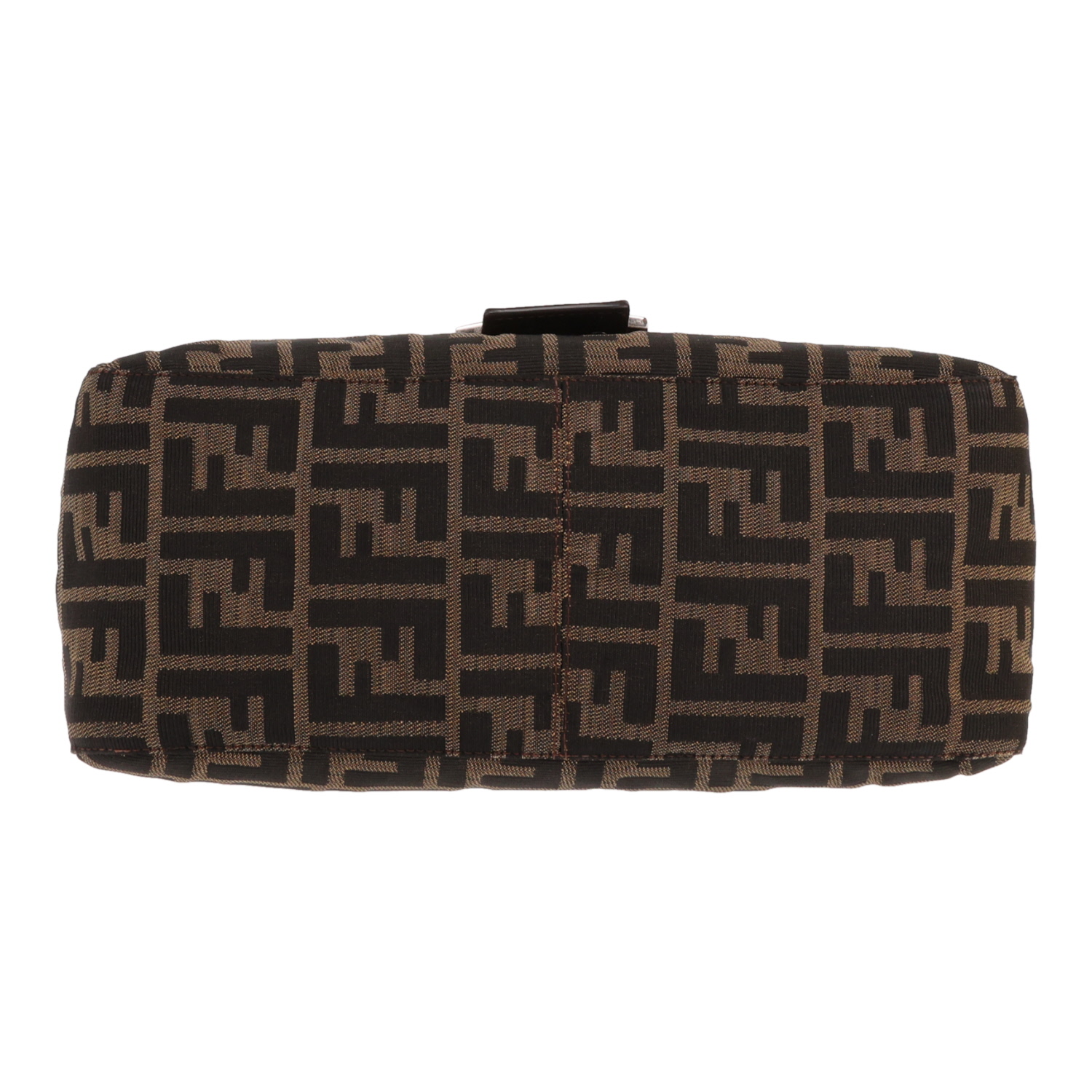 Borsa Fendi “Big Mama” in tela marrone con logo e pelle marrone - Detail D1