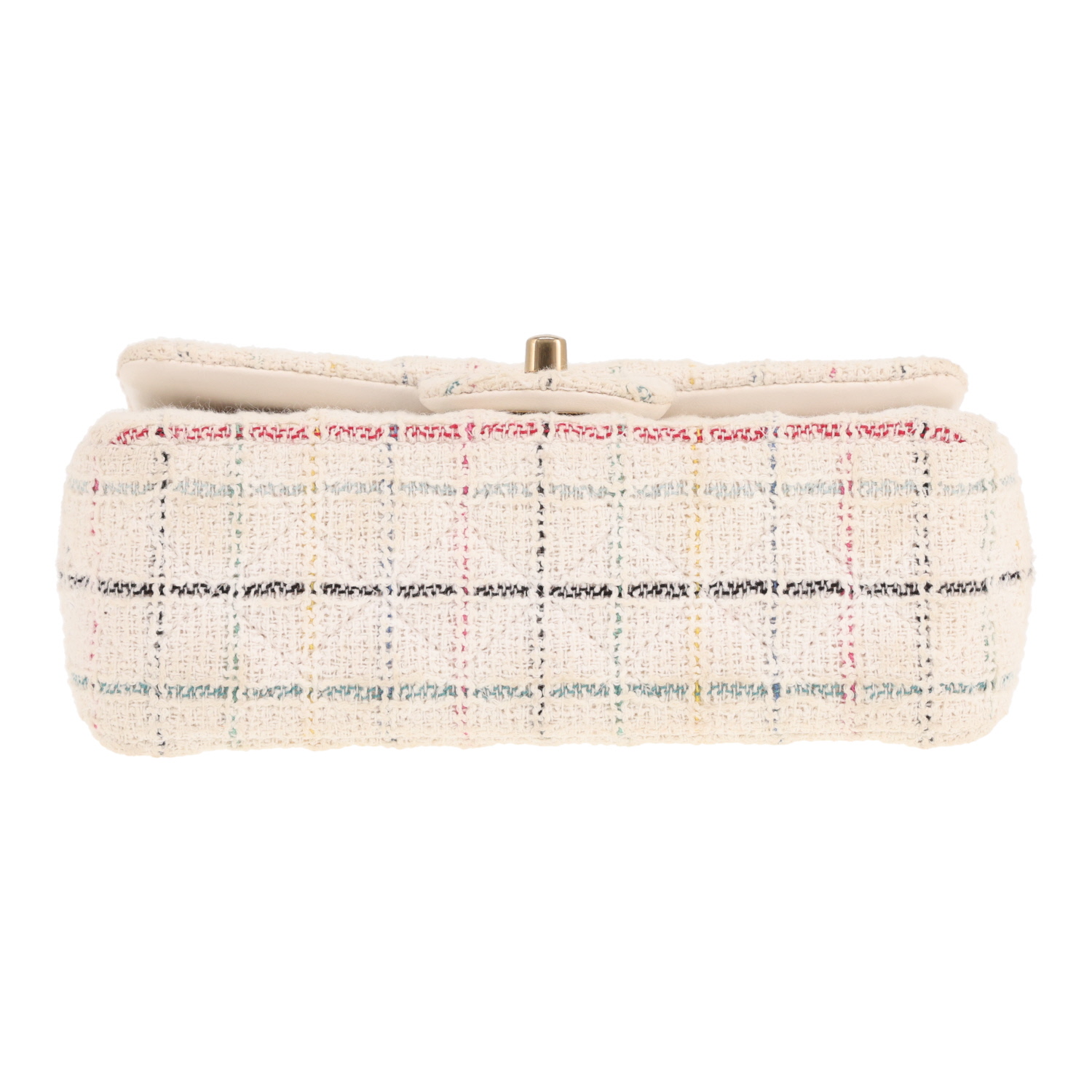 Borsa a tracolla Chanel Mini Timeless in tweed bianco - Detail D1