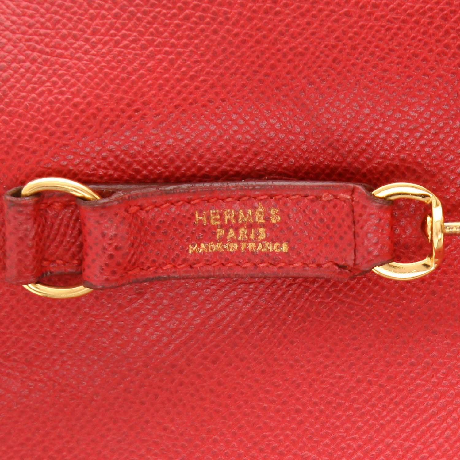Hermès handbag  Trim in red leather - Detail D2