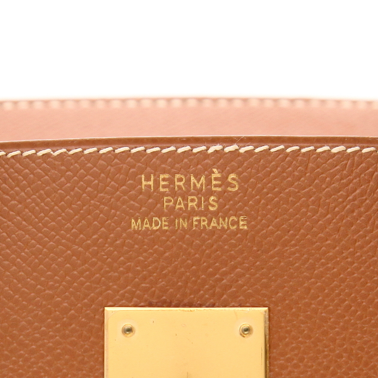 Hermès Birkin 35 cm handbag in Courchevel Gold leather - Detail D2