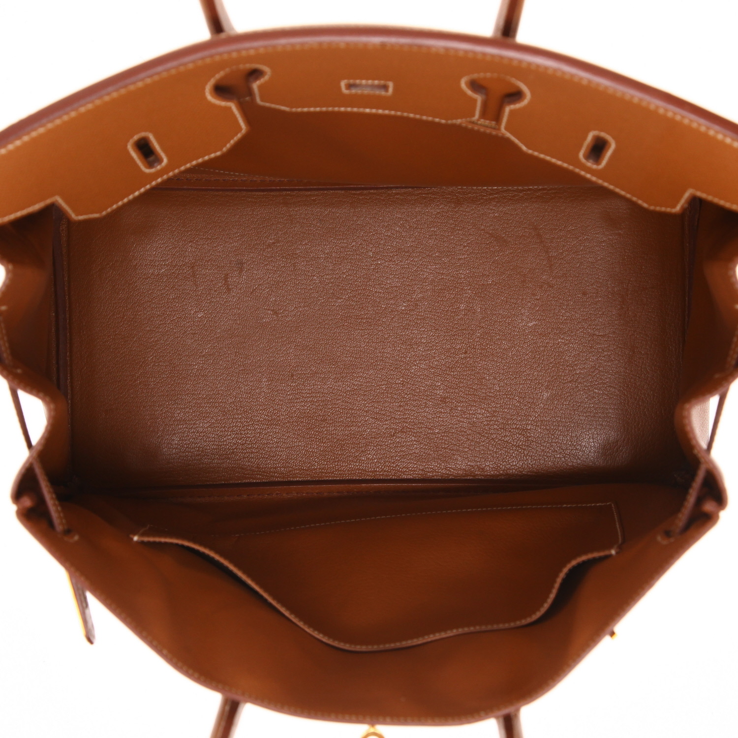 Hermès Birkin 35 cm handbag in Courchevel Gold leather - Detail D3