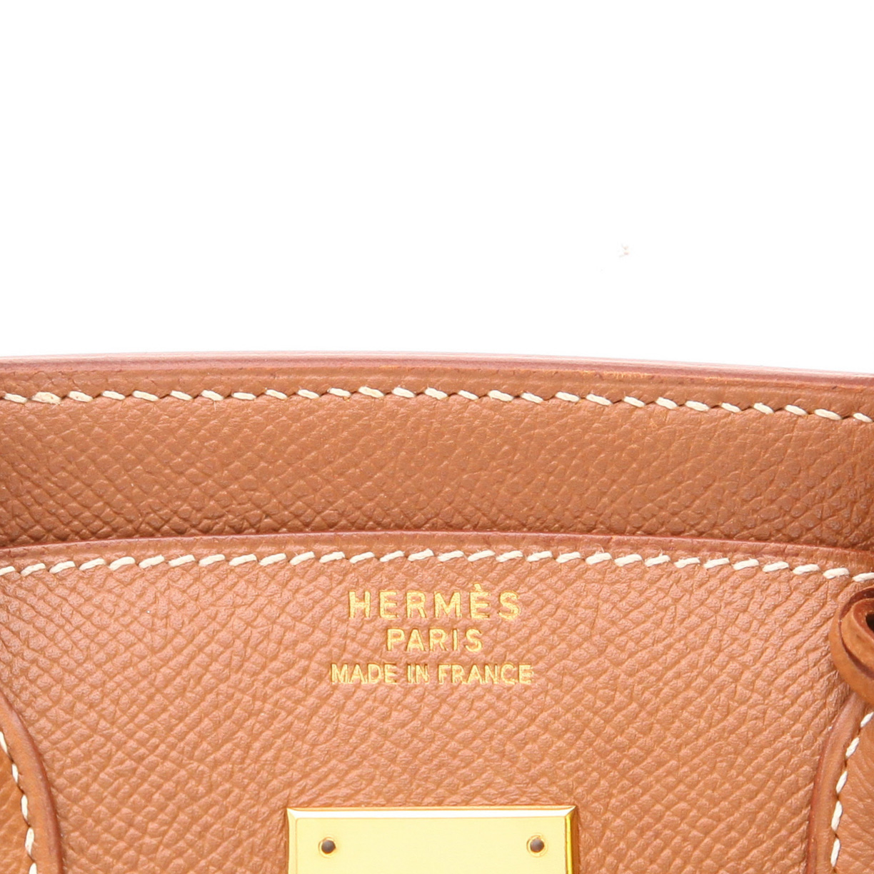 Hermès Birkin handbag, 30 cm, in Courchevel Gold leather - Detail D2