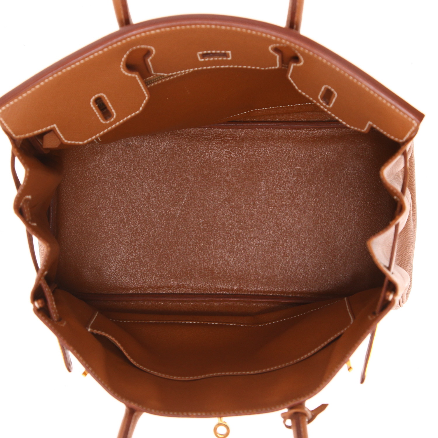 Sac à main Hermès  Birkin 30 cm en cuir Courchevel gold - Detail D3