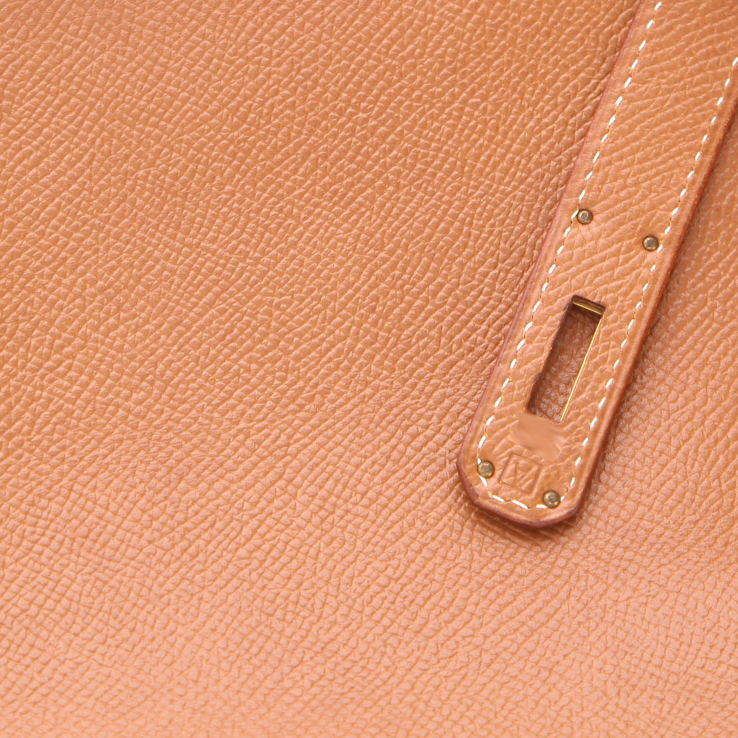 Bolso Hermès Birkin de 30 cm en piel Courchevel Gold - Detail D4