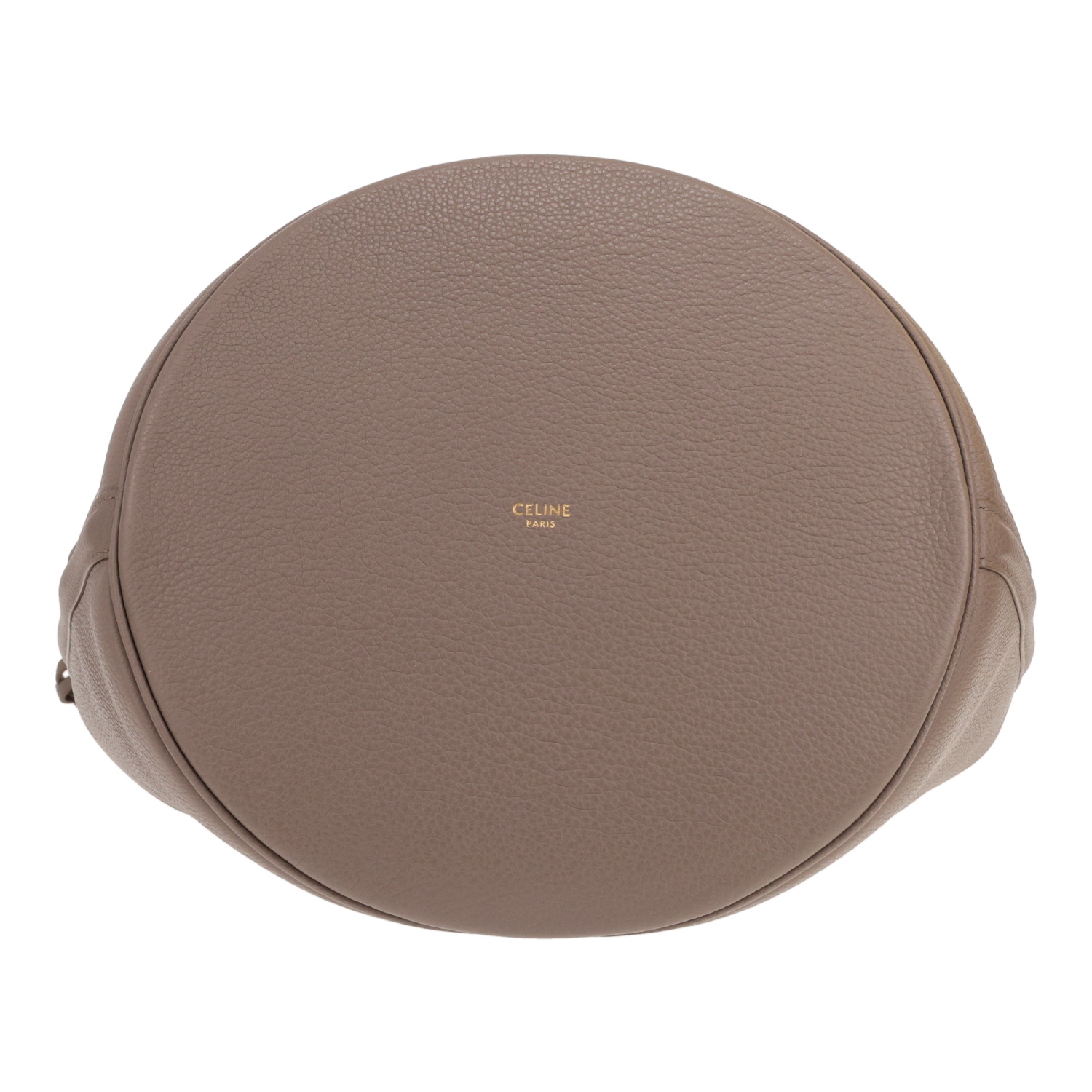 Celine Seau 16 handbag in taupe grained leather - Detail D1