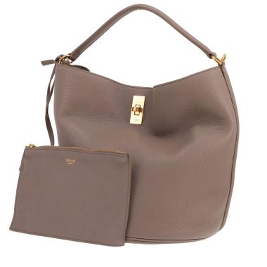 Sac à main Celine  Seau 16 en cuir grainé taupe
