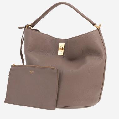 Sac à main Celine  Seau 16 en cuir grainé taupe
