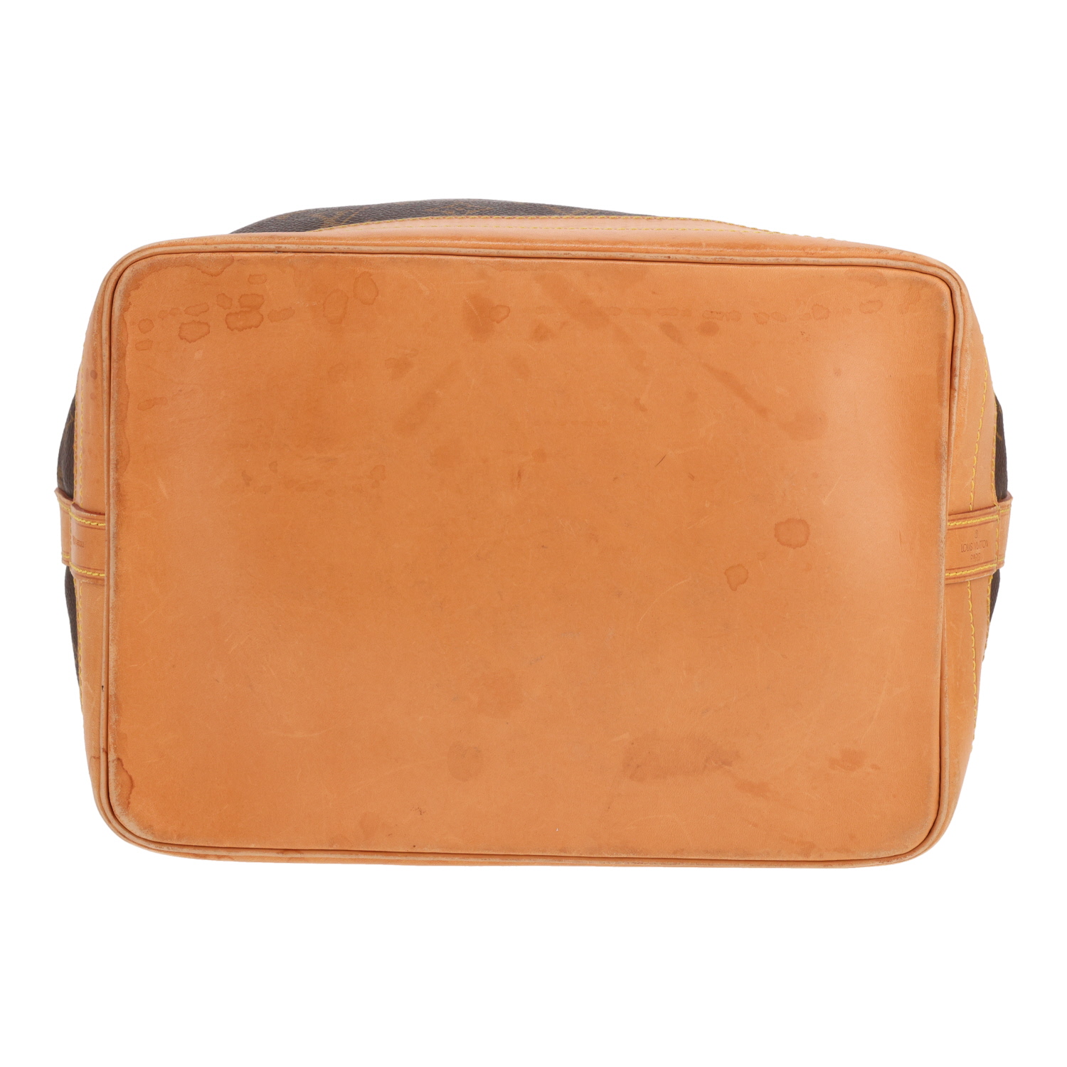 Bolso tipo cabas Louis Vuitton Noé de lona Monogram marrón y piel natural - Detail D1