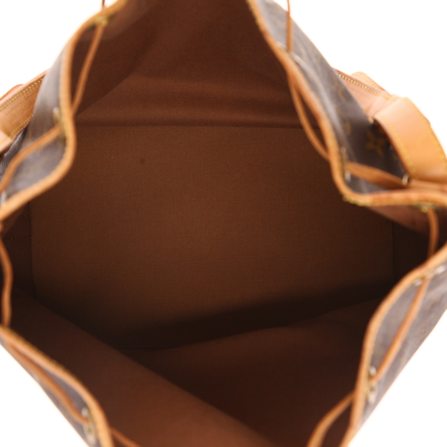 Louis Vuitton Noé tote bag in brown Monogram canvas and natural leather - Detail D3