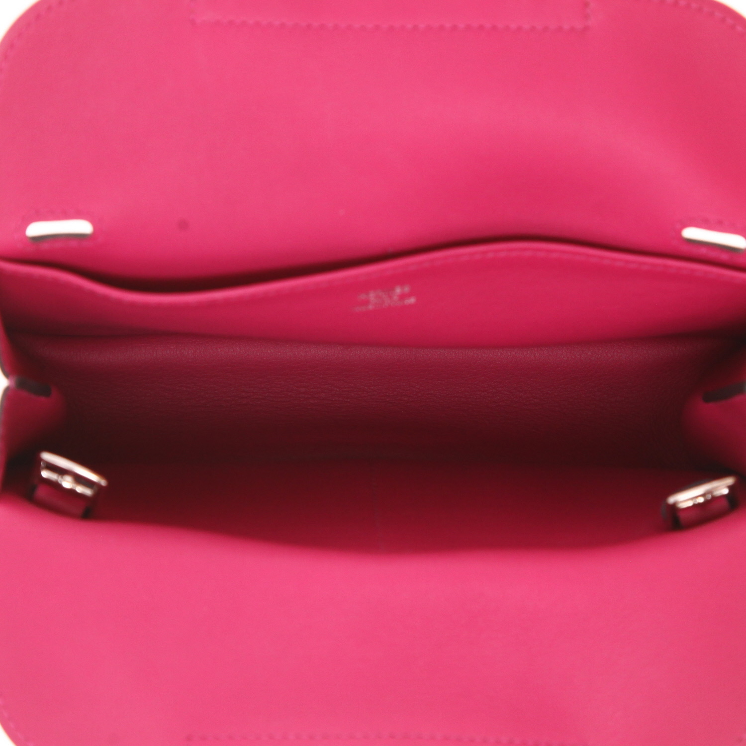 Borsa a tracolla Hermès Halzan mini in pelle Swift rosa Tosca - Detail D3