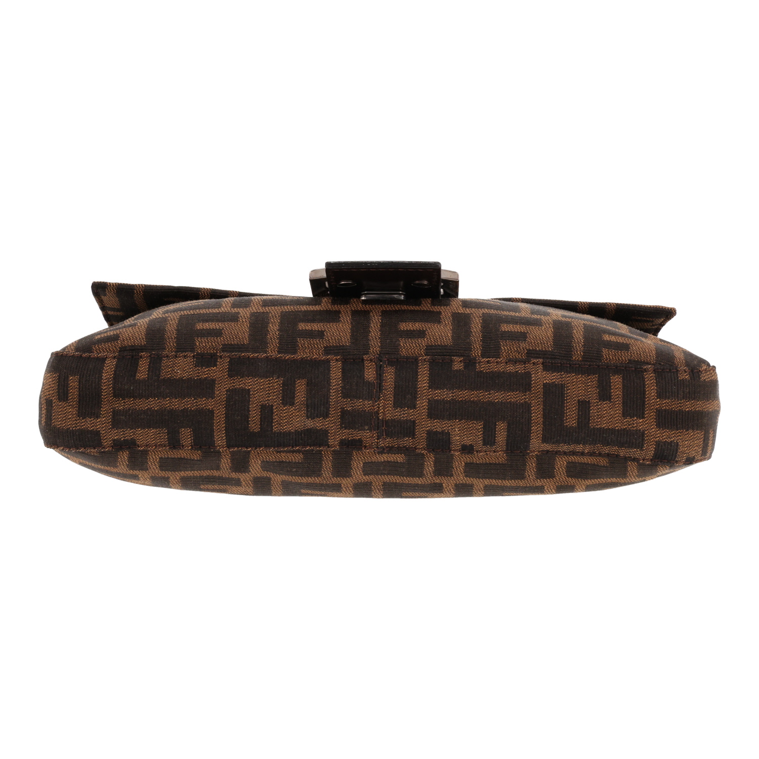 Sac à main Fendi  Baguette en toile siglée marron et cuir marron - Detail D1