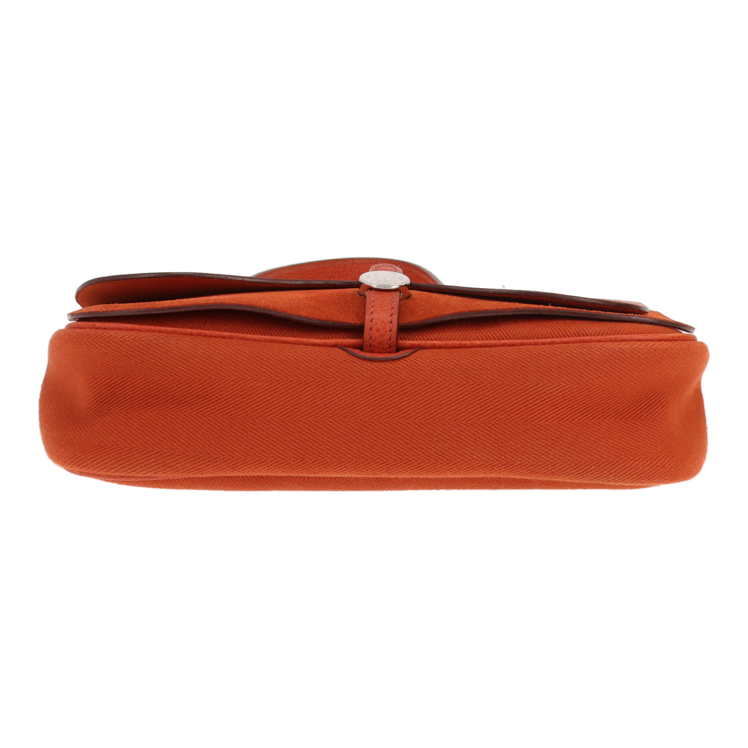 Bolso Hermès Colorado de piel granulada Orange «Potiron» y lona Orange «Potiron» - Detail D1