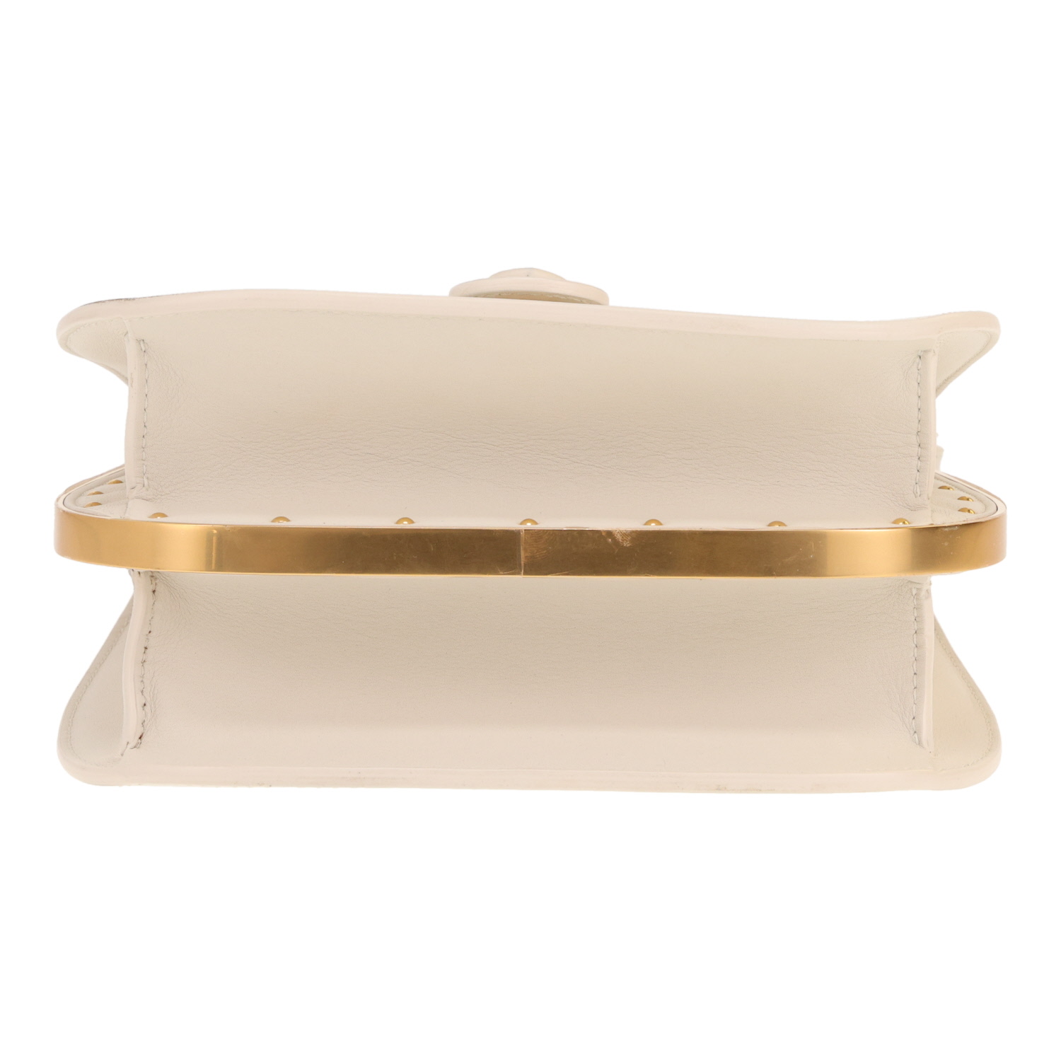 Sac bandoulière Dior  Bobby Frame en cuir blanc - Detail D1