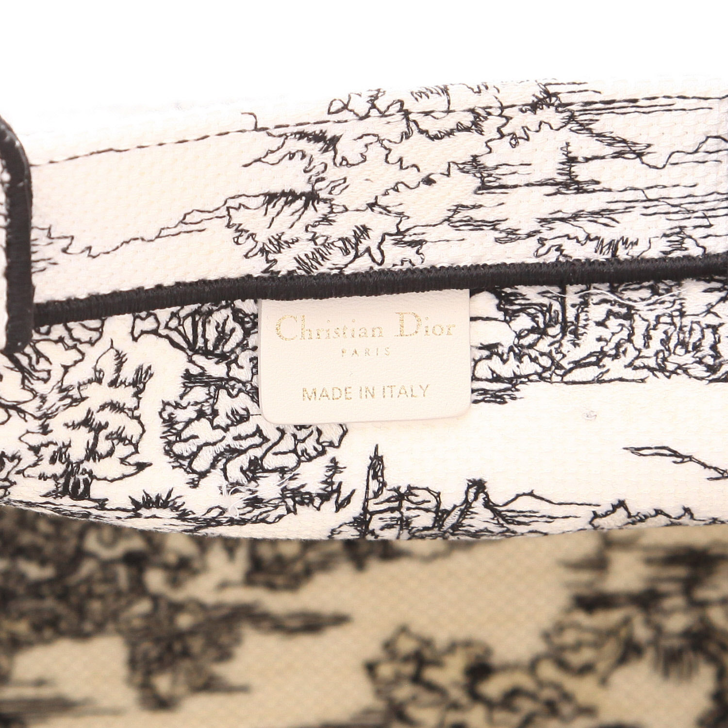 Dior Book Tote medium-sized shopping bag in Blanc and Noir Oblique Monogram canvas - Detail D2