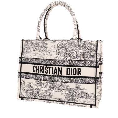 Dior Book Tote medium-sized shopping bag in Blanc and Noir Oblique Monogram canvas