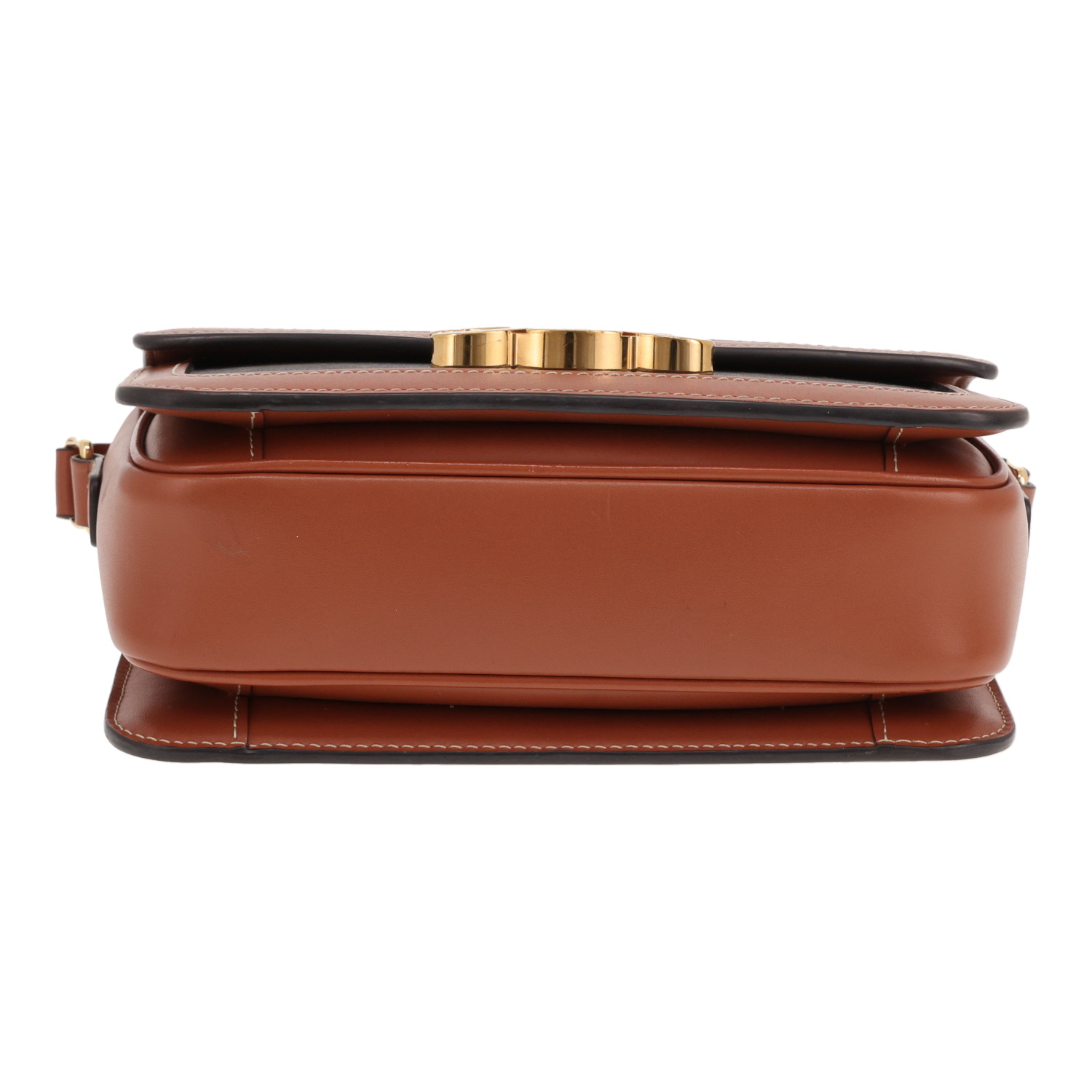 Celine Triomphe shoulder bag in brown Triomphe canvas and brown leather - Detail D1