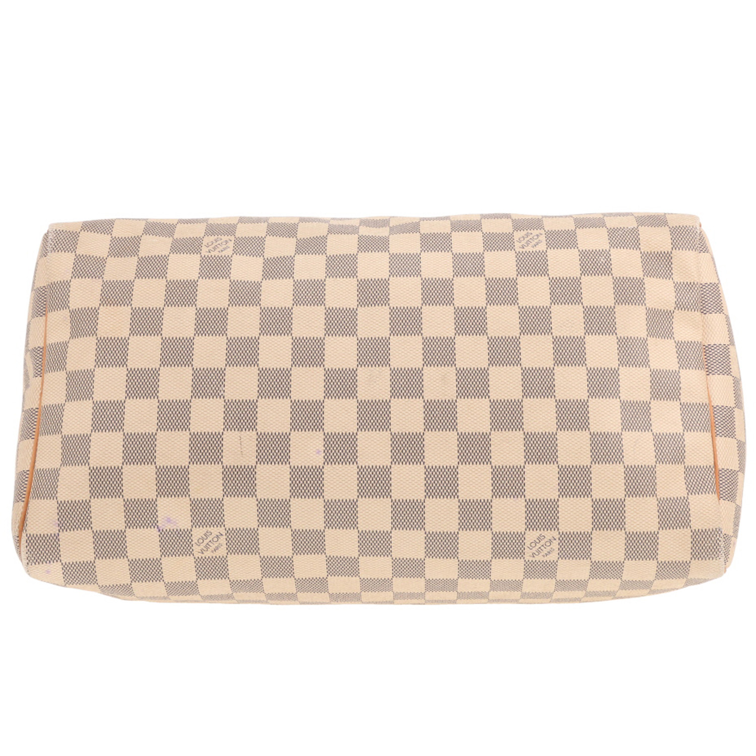 Louis Vuitton Speedy 35 handbag in azure Damier canvas and natural leather - Detail D1