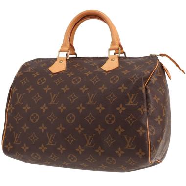 Bolso Louis Vuitton Speedy 30 de lona Monogram marrón y piel natural