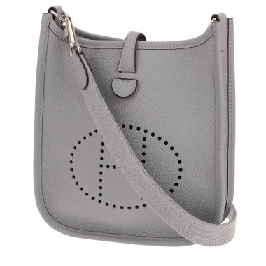 Hermès Evelyne 16 cm shoulder bag in Gris Pantin Clémence calfskin
