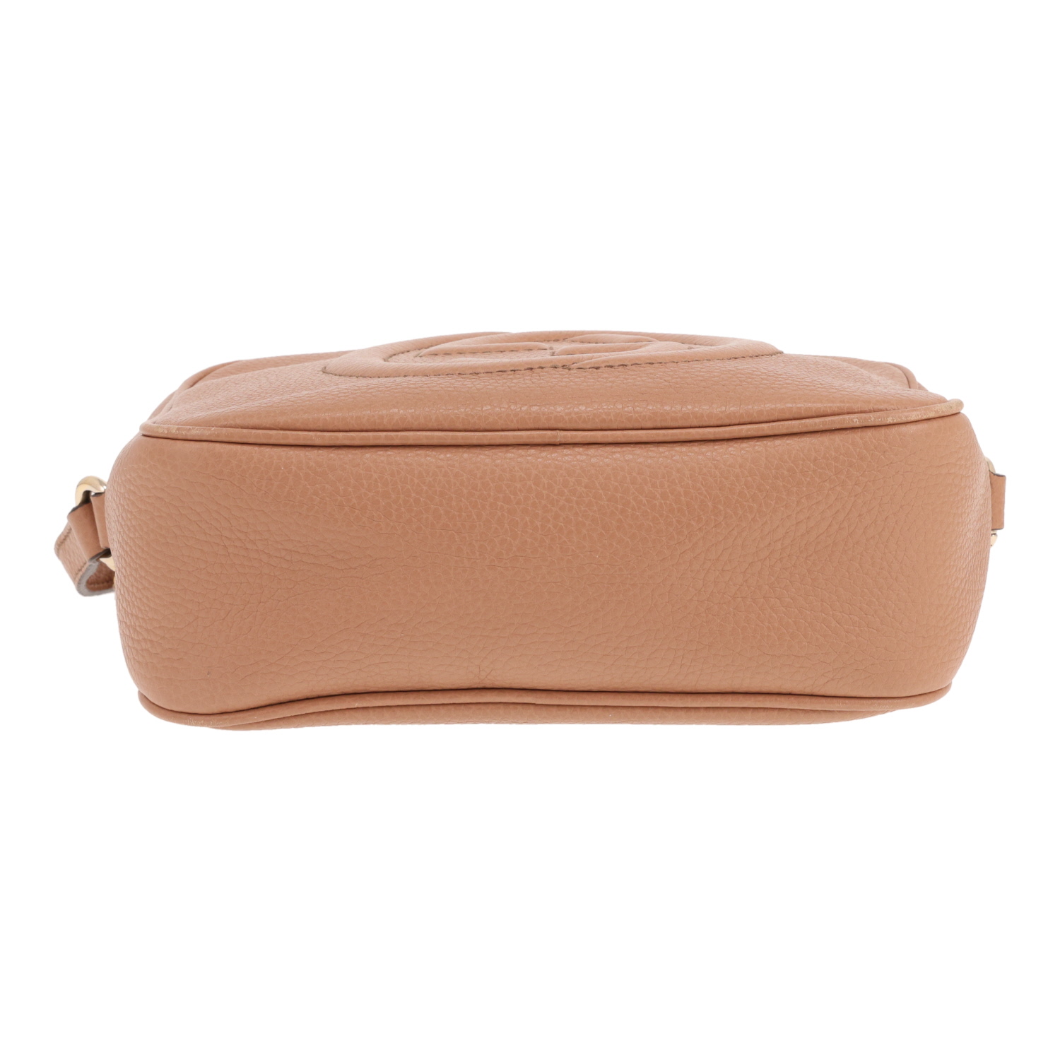 Borsa a tracolla Gucci Soho in pelle martellata beige - Detail D1