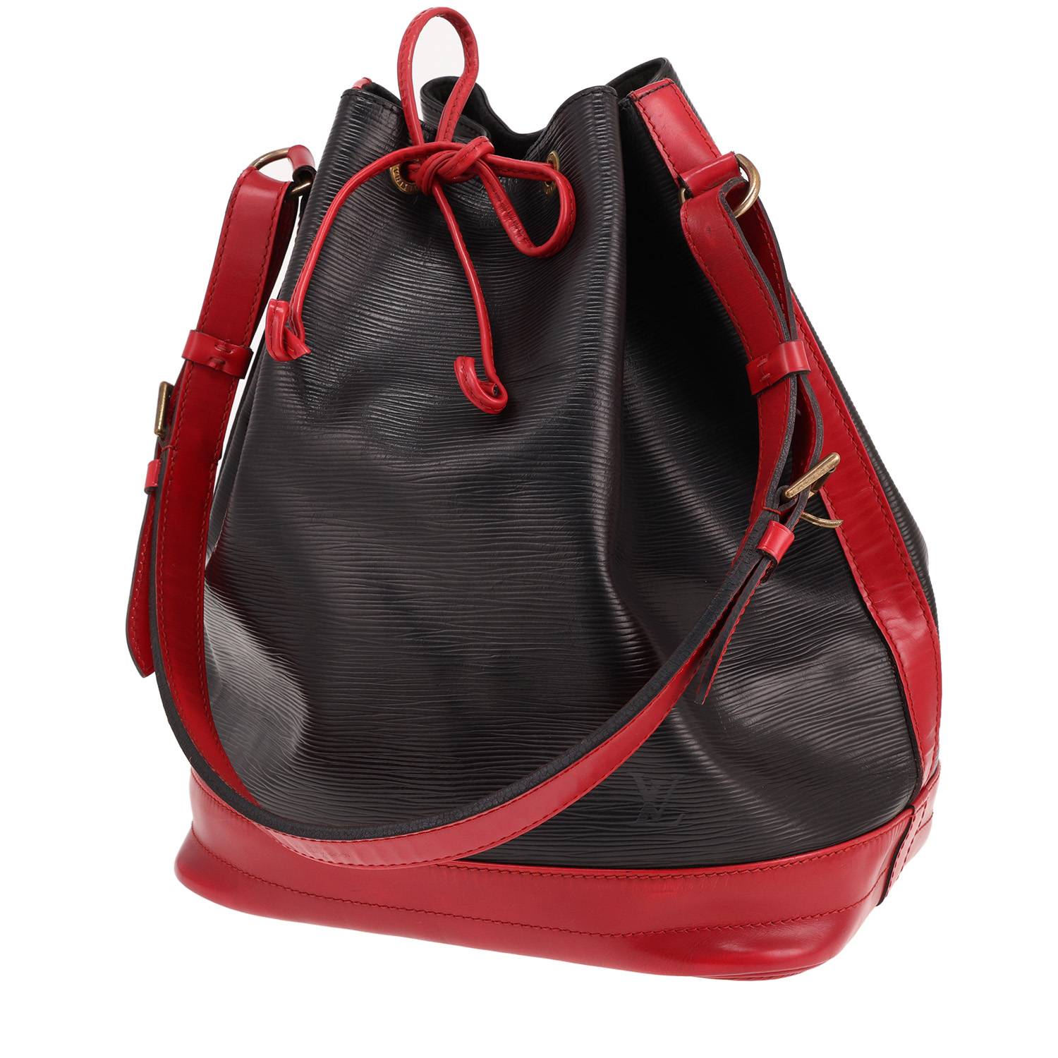 Louis Vuitton Grand Noé cuir épi noir rouge occasion Louis Vuitton Grand Noé cuir épi noir rouge occasion