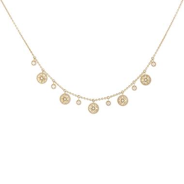 Collier Dior Rose des vents en or jaune, nacre et diamants