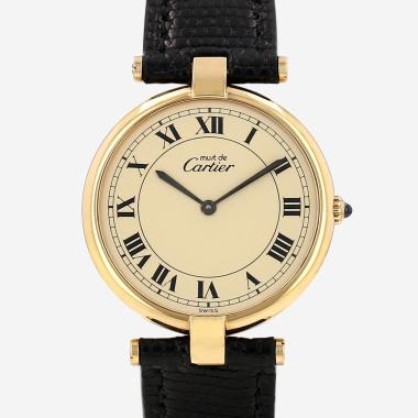 Montre Cartier Must Vendôme grand modèle  en vermeil Ref: Cartier - 17  Vers 1986