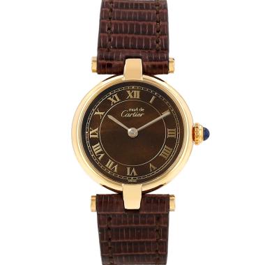 Montre Cartier Must Vendôme petit modèle  en vermeil Ref: Cartier - 18  Vers 1990