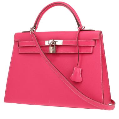 Borsa Hermès Kelly 32 cm in pelle Epsom Rose Tyrien