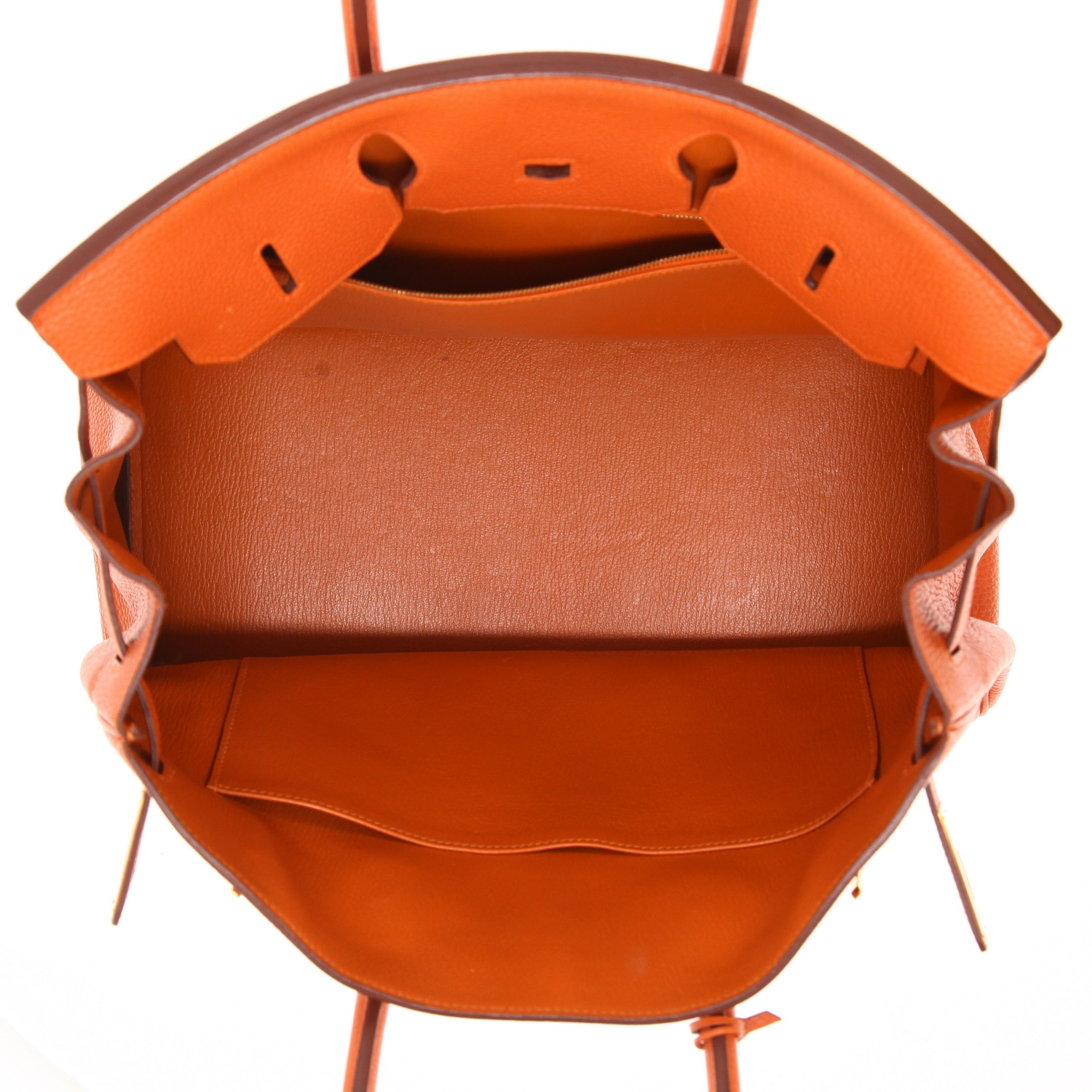 Hermès Birkin handbag, 35 cm, in Orange Togo leather - Detail D3
