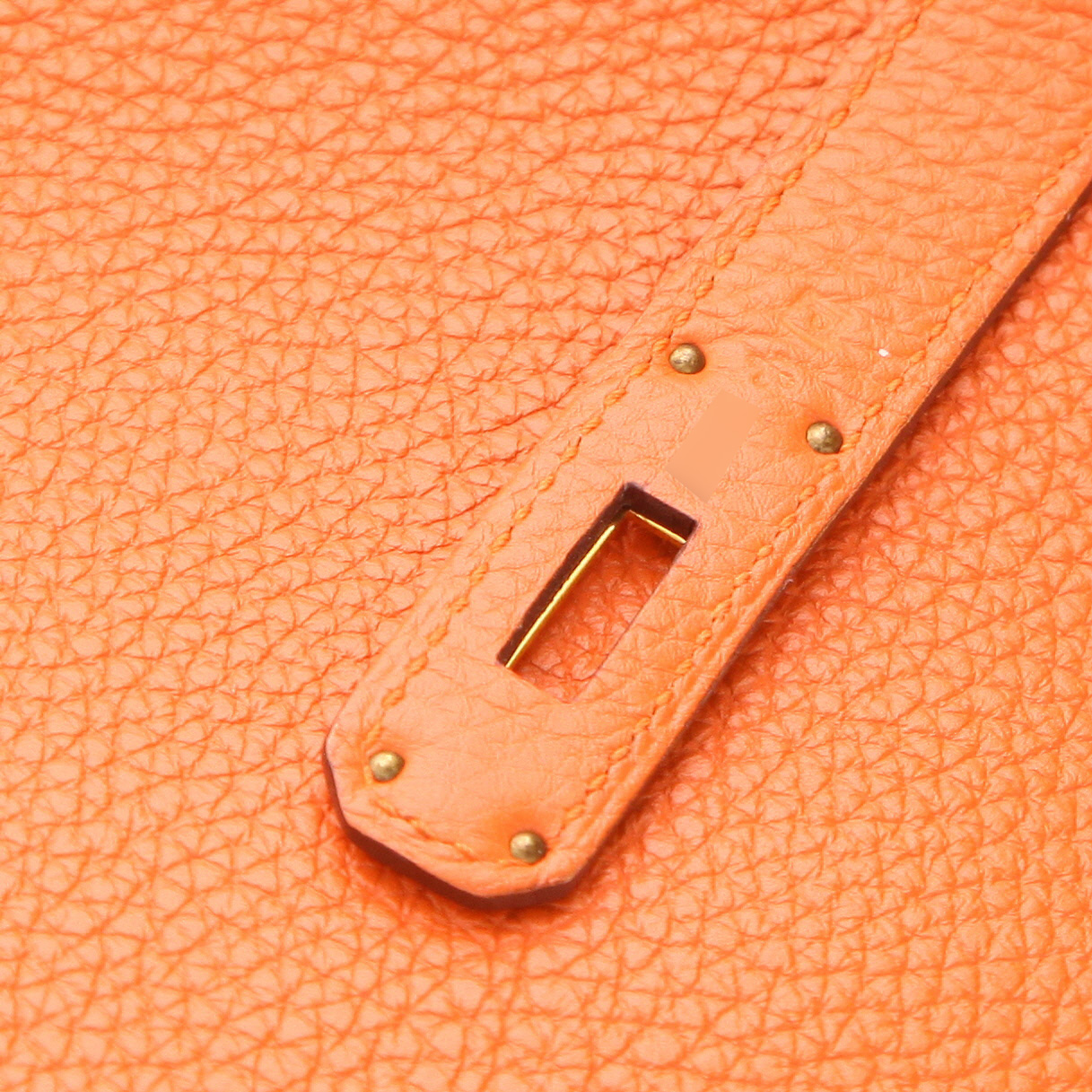 Hermès Birkin handbag, 35 cm, in Orange Togo leather - Detail D4