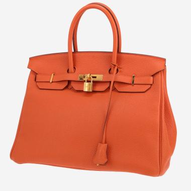 Sac à main Hermès  Birkin 35 cm en cuir togo orange