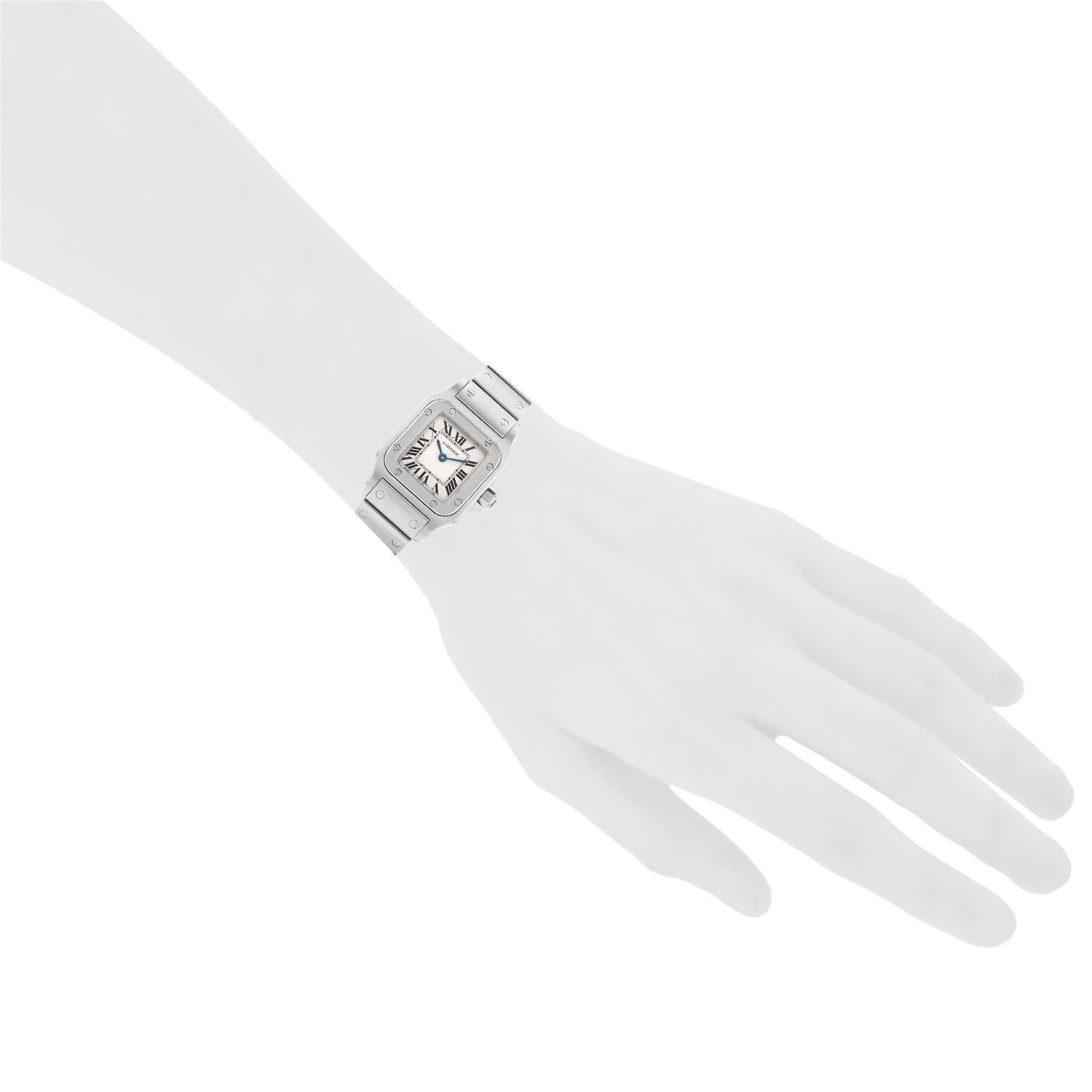 Montre Cartier Santos Galbée petit modèle  en acier Ref: Cartier - 1565  Vers 2017 - Detail D1