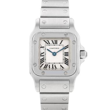 Reloj Cartier Santos Galbée, modelo pequeño, de acero. Ref.: Cartier - 1565. Alrededor de 2017