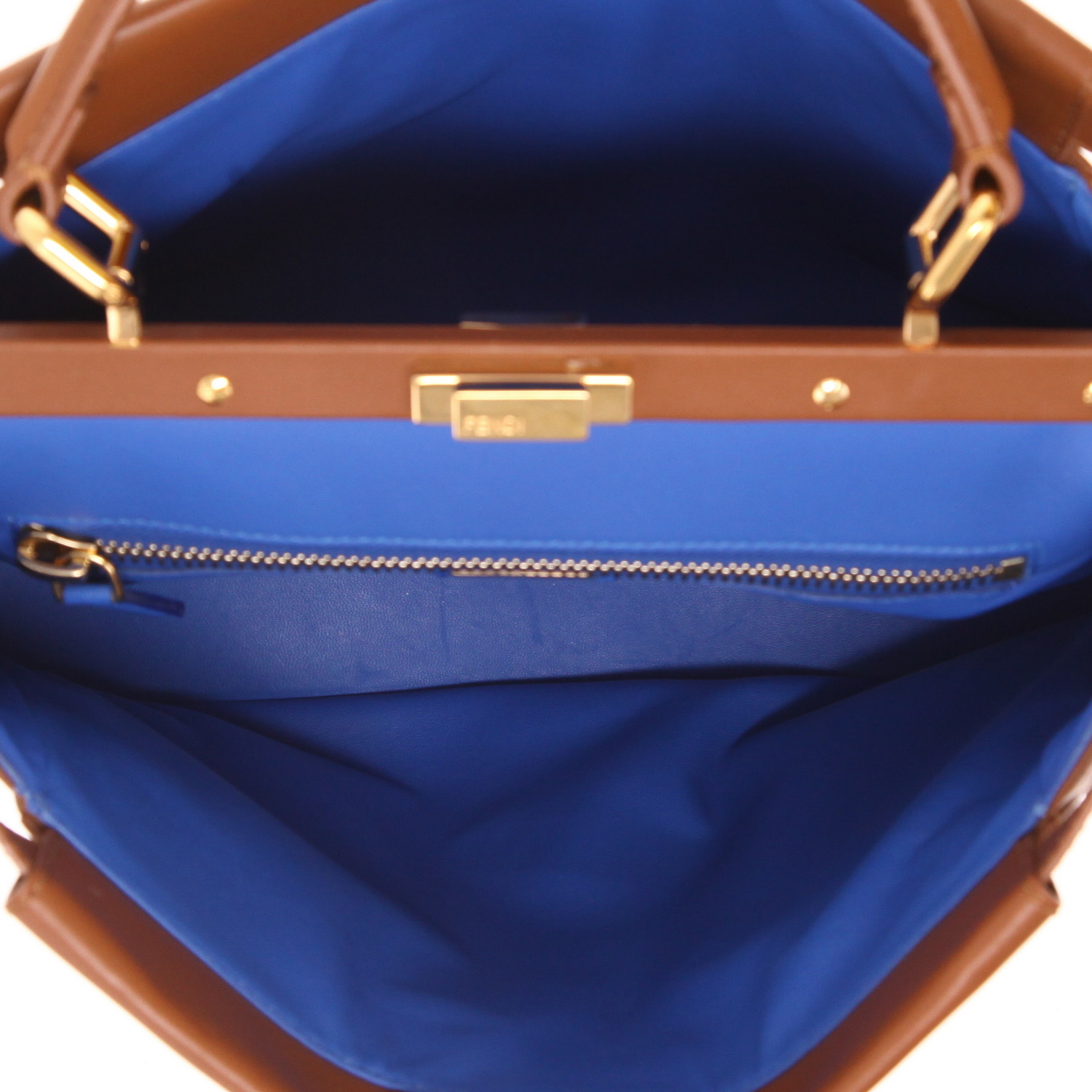 Sac à main Fendi  Peekaboo en cuir marron - Detail D3