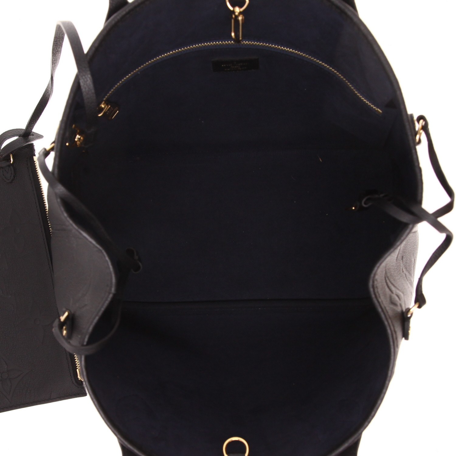 Bolso de mano Louis Vuitton Neverfull de piel con estampado Monogram en Noir - Detail D3
