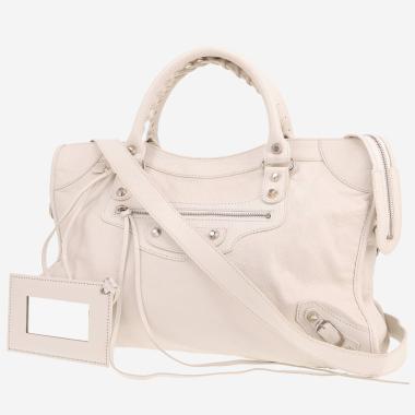 Sac à main Balenciaga  City en cuir blanc
