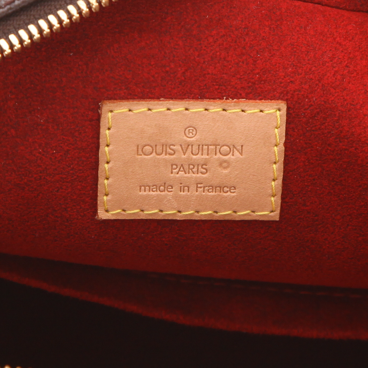 Bolso de mano Louis Vuitton «Excentricité» en lona Monogram marrón y piel natural - Detail D2