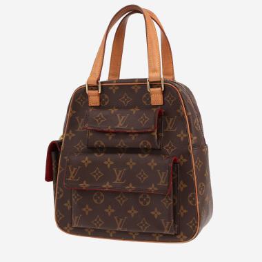 Sac à main Louis Vuitton  Excentricité en toile monogram marron et cuir naturel