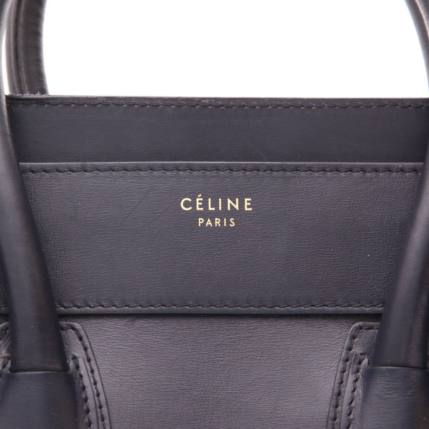 Celine Luggage handbag in Bleu Nuit leather - Detail D2