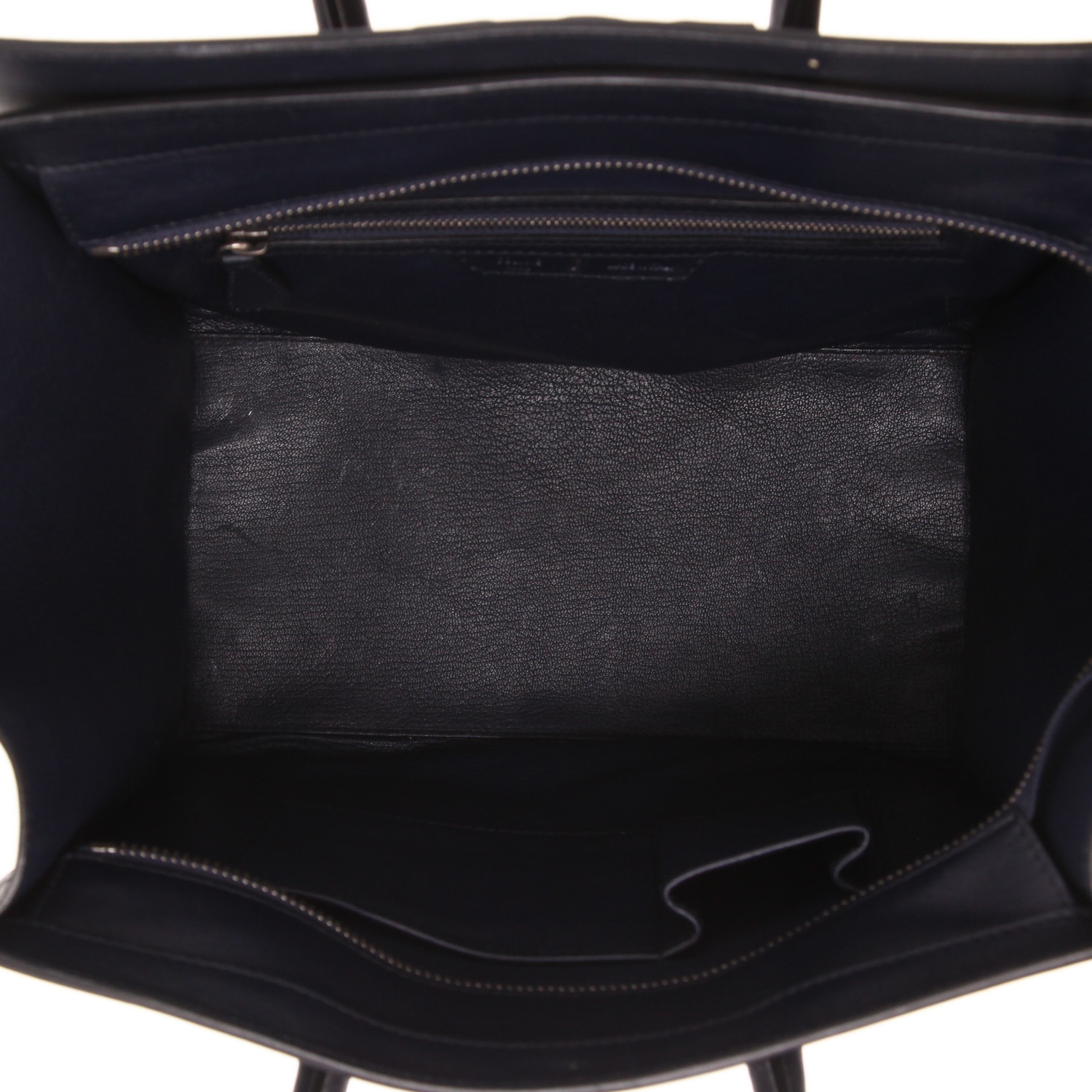 Borsa Celine Luggage in pelle Bleu Nuit - Detail D3