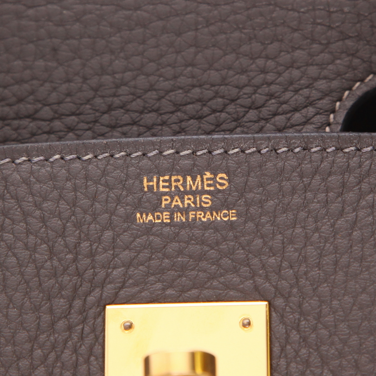 Borsa Hermès Birkin da 30 cm in pelle Togo grigia - Detail D2