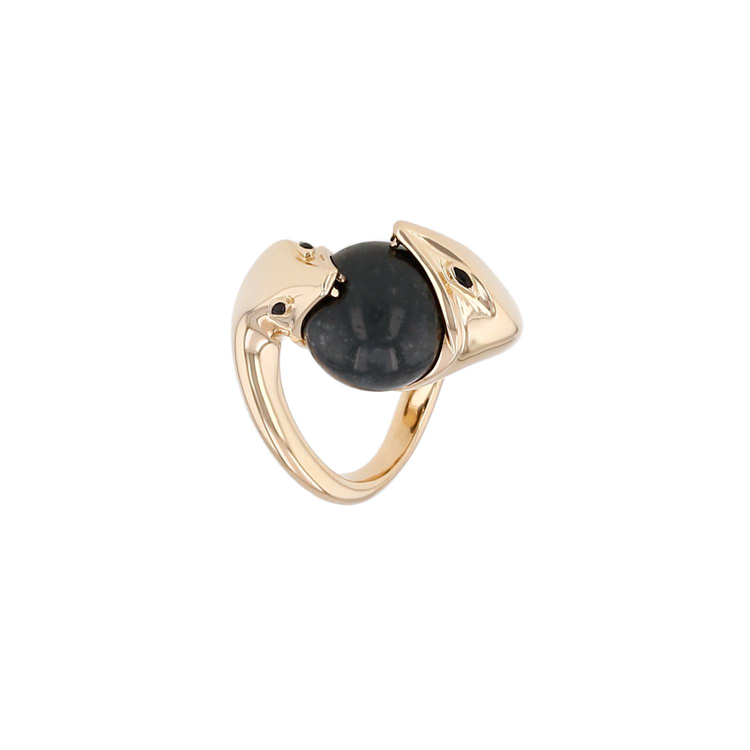 Bague Boucheron Trouble or jaune jade noir occasion Bague Boucheron Trouble or jaune jade noir occasion