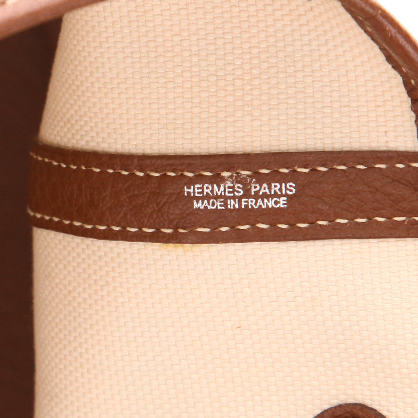 Sac à main Hermès  Garden Party 36 cm en toile beige et cuir gold - Detail D2