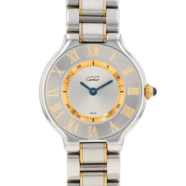 Cartier Must 21 watch in steel and gold-plated metal Ref: Cartier - 1340  Circa 1990