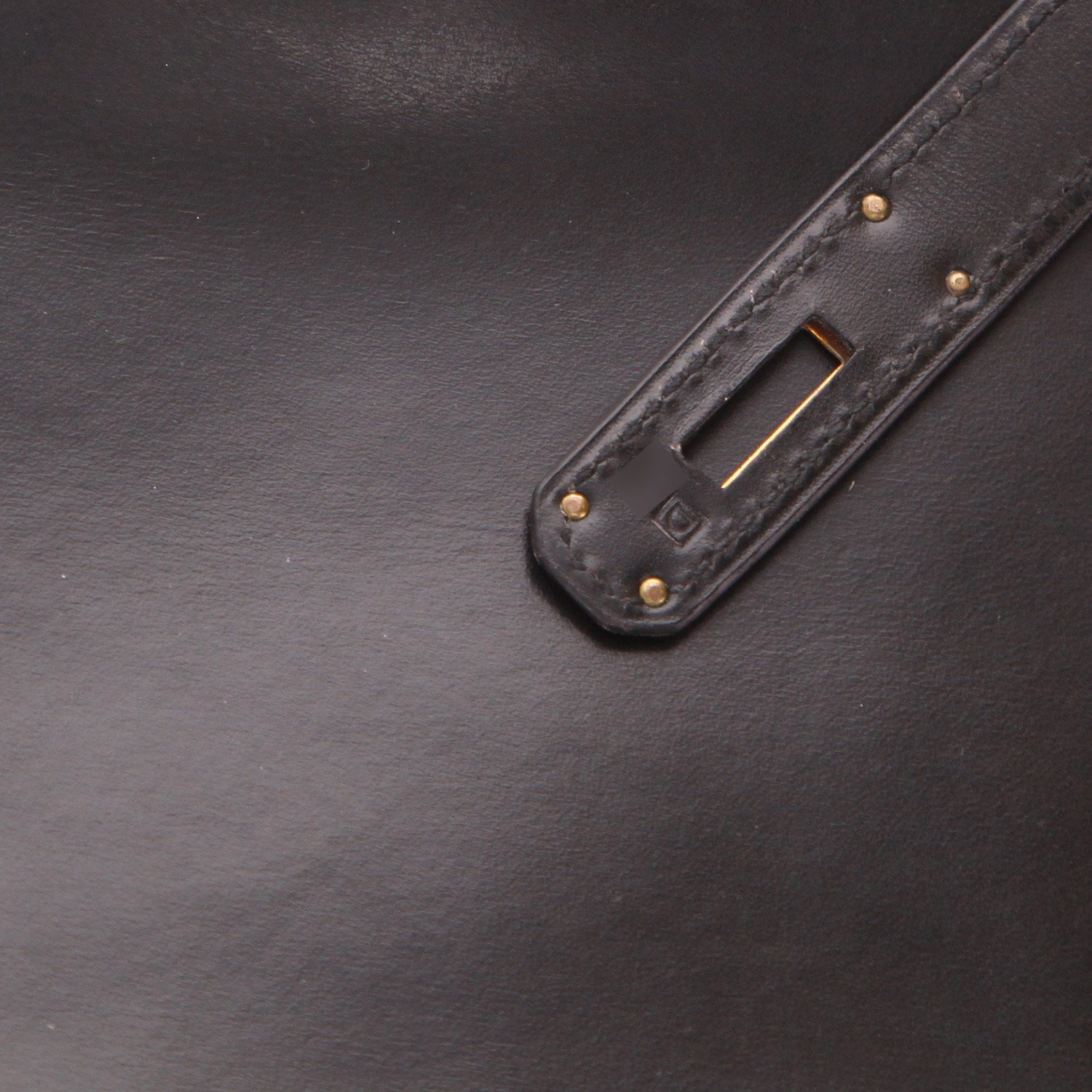 Borsa Hermès Kelly 28 cm in pelle nera effetto box - Detail D4